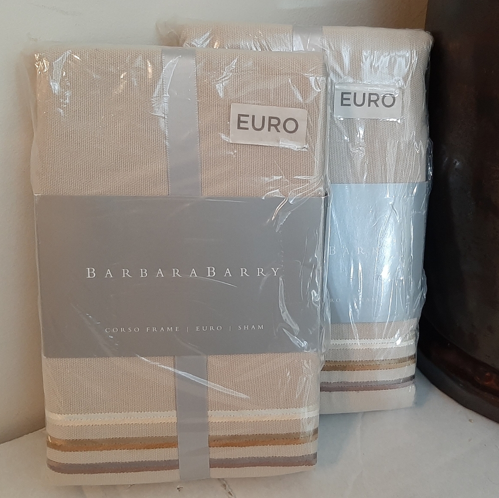 Barbara Barry Corso Embroidered Frame EURO shams (2 shams)